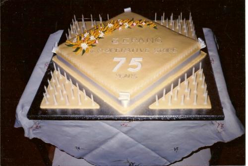 1983 75 yr.cake celebration